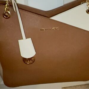 Michael Kors Jet Set Large Color-Block Saffiano Leather Tote Bag